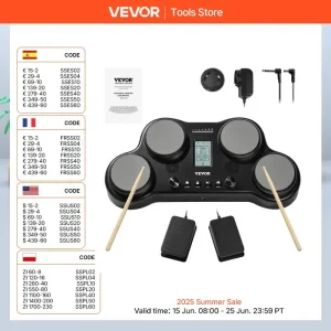 VEVOR Electric Drum Set 163 Sounds