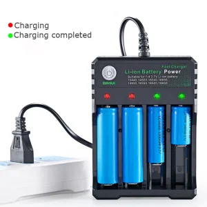 18650 Battery Charger Black 1 2 4 Slots
